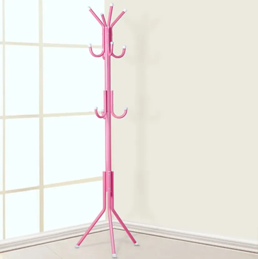 12 Hook Free-Standing Coat Hanger Pink