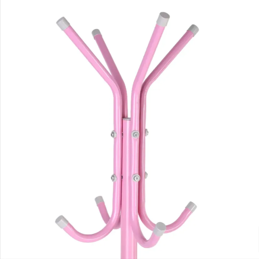 12 Hook Free-Standing Coat Hanger Pink