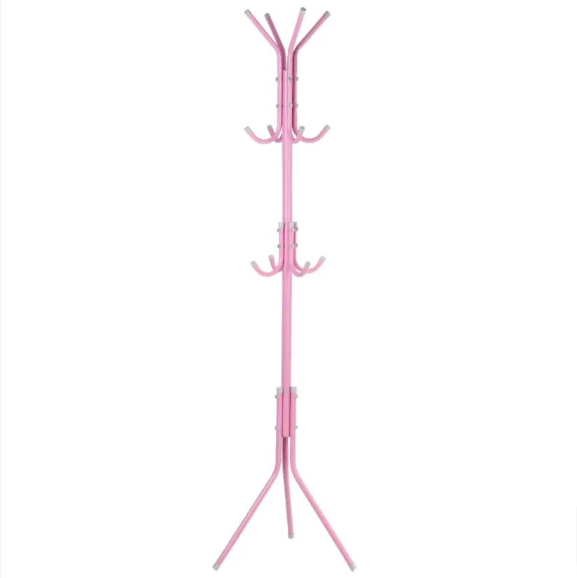 12 Hook Free-Standing Coat Hanger Pink