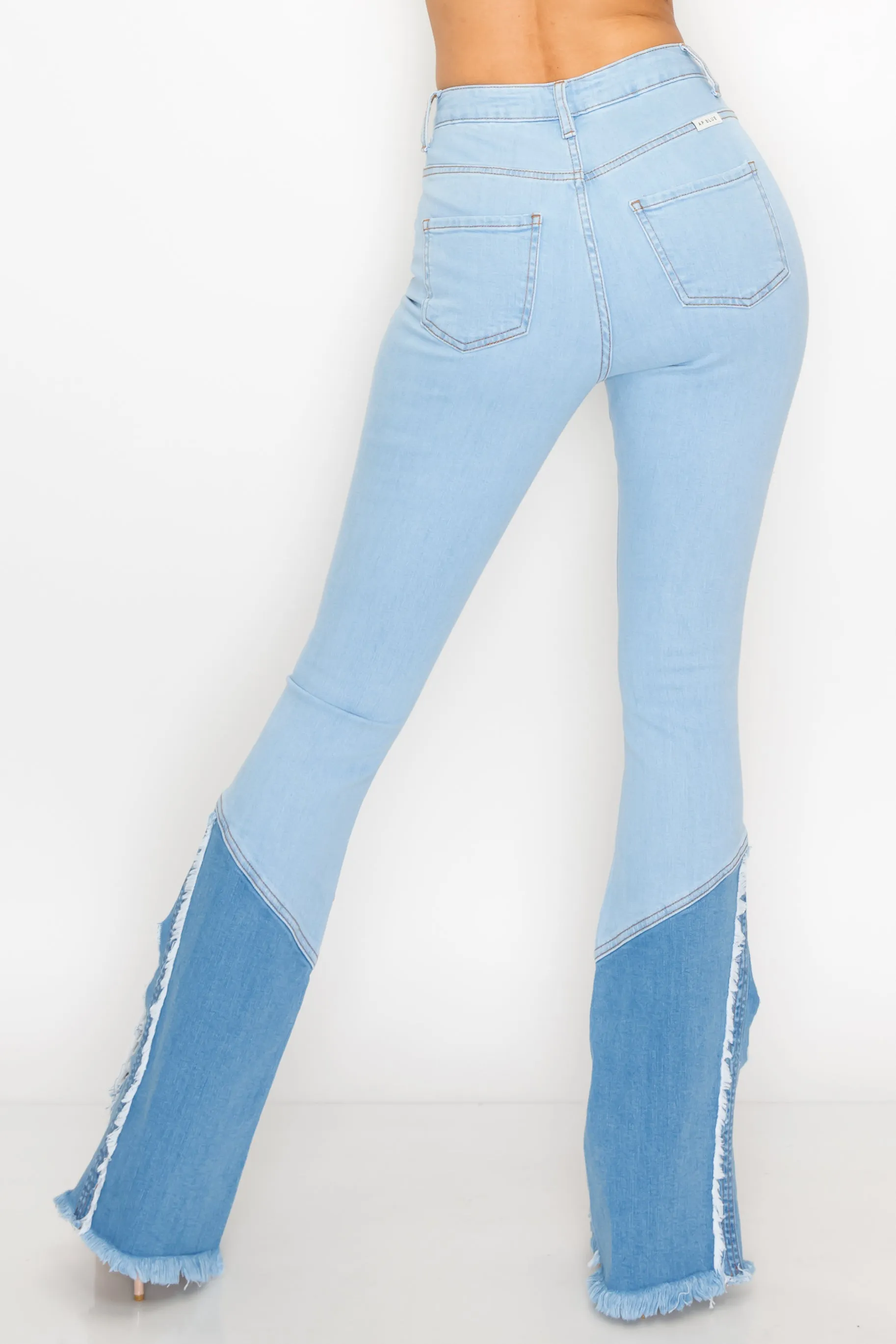 2117 Women's Super High Waisted Bottom Side Slit Bootcut Jeans