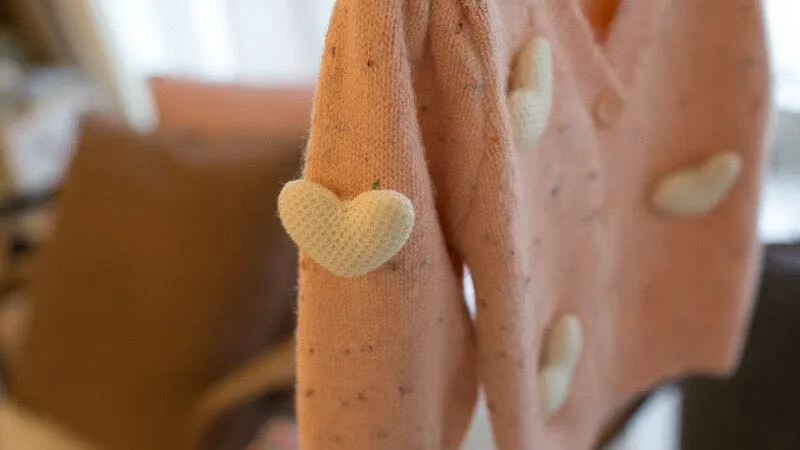 3D Heart Knitted Cardigan