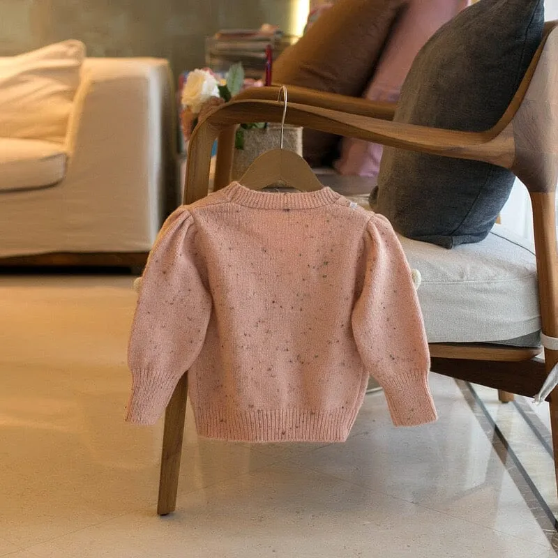 3D Heart Knitted Cardigan