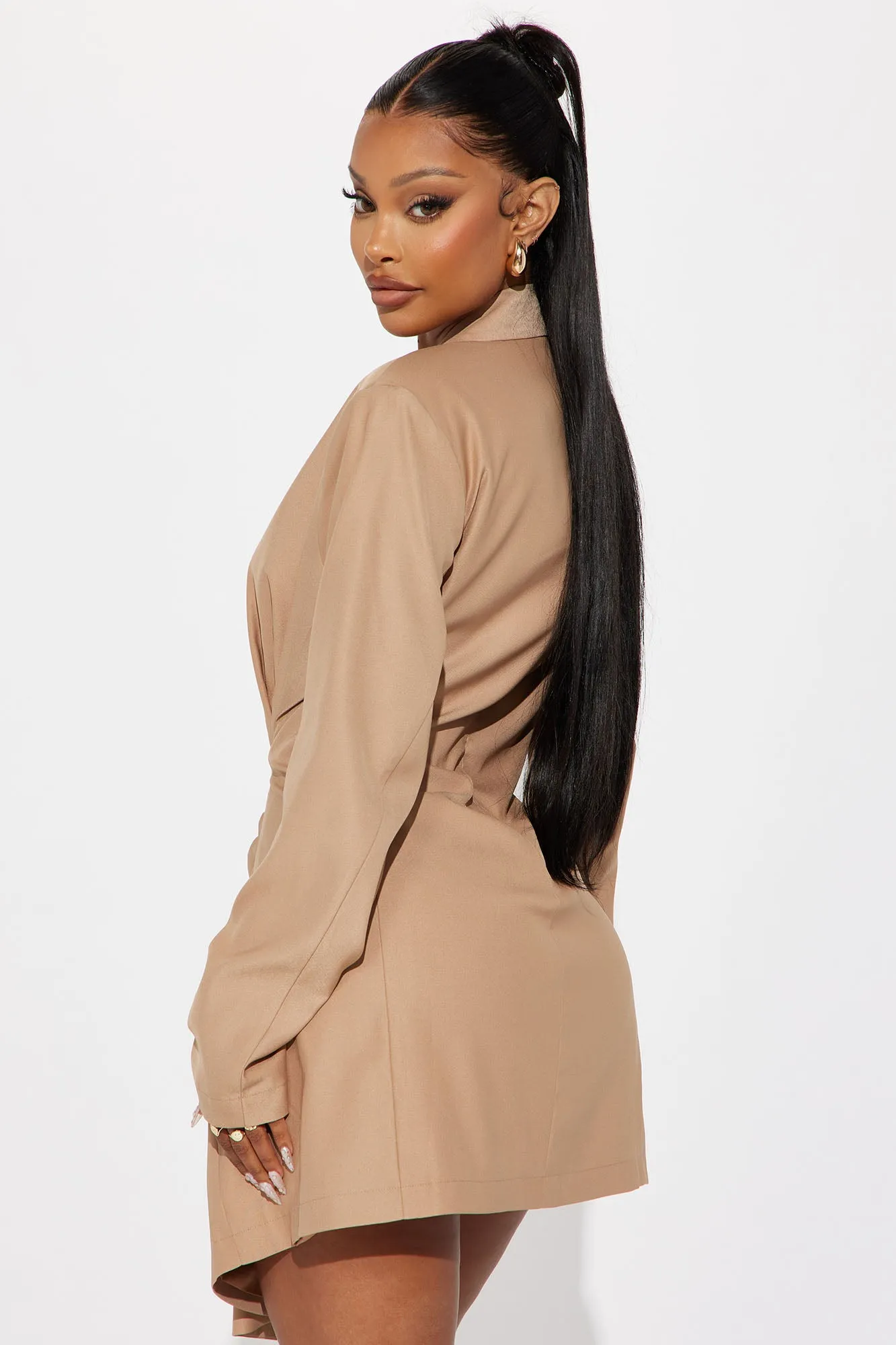 About The Business Blazer Mini Dress - Camel
