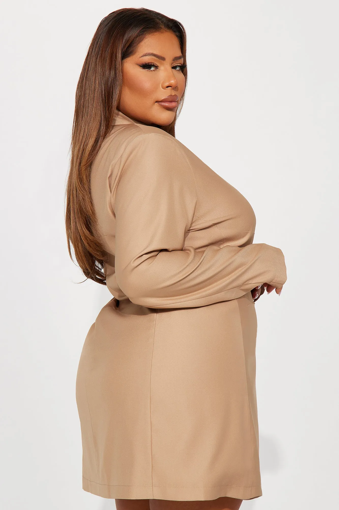 About The Business Blazer Mini Dress - Camel