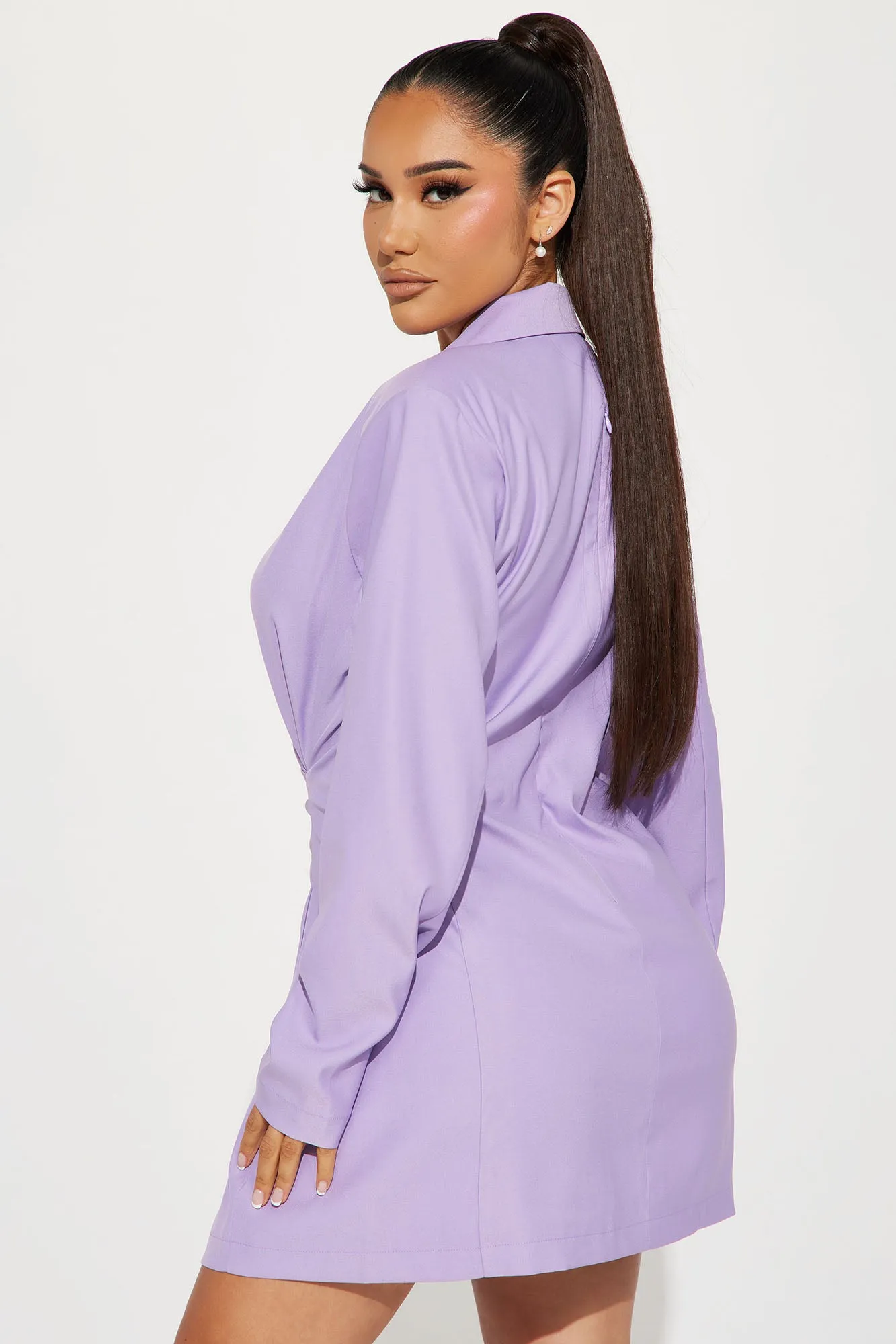 About The Business Blazer Mini Dress - Lavender