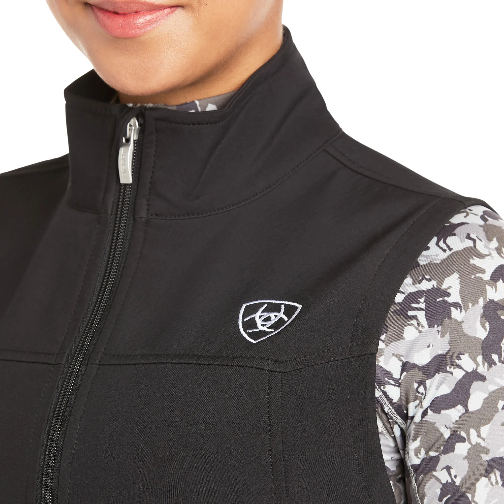 Ariat® Ladies New Team Black Softshell Full-Zip Vest 10020762