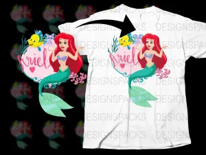 Ariel and Flounder Graphic Design Png Digital Download
