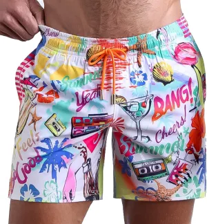 Bang Men's Swimwear - Resort Shorts - Stretchy Boardshorts Elasticated Waitsband Beach Wear