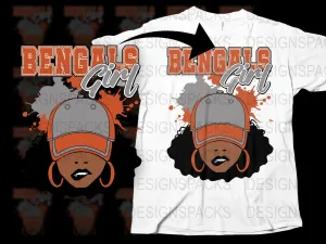 Bengals Girl Football Fan Graphic Png Digital Download