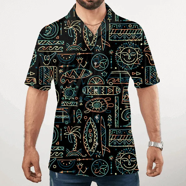 BLACK ABSTRACT Men Hawaiin Shirts