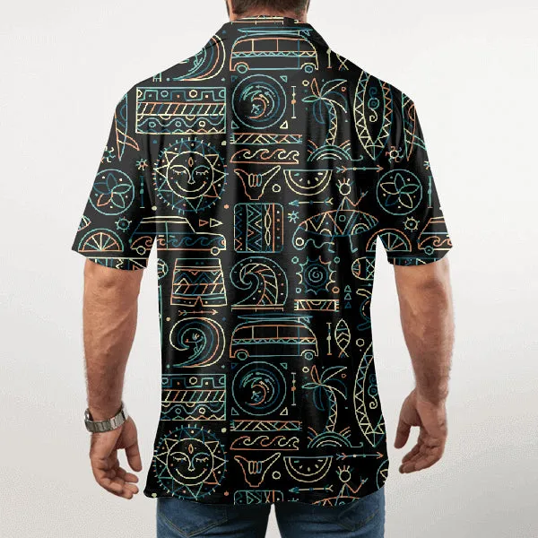 BLACK ABSTRACT Men Hawaiin Shirts