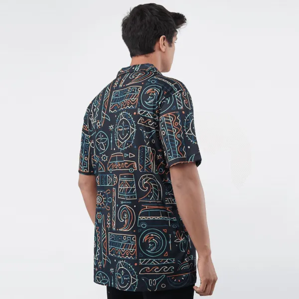 BLACK ABSTRACT Men Hawaiin Shirts