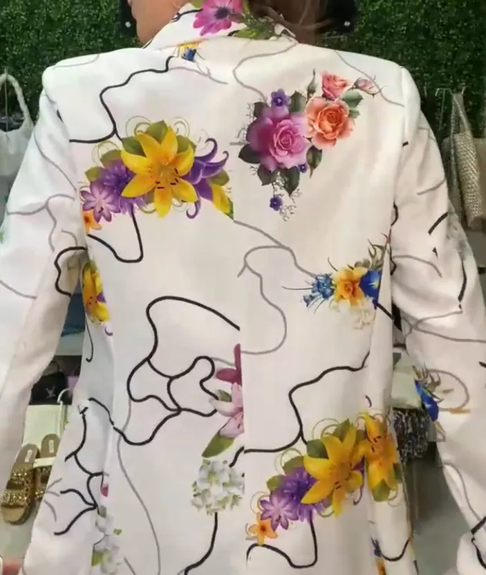 Bouquet Print Blazer