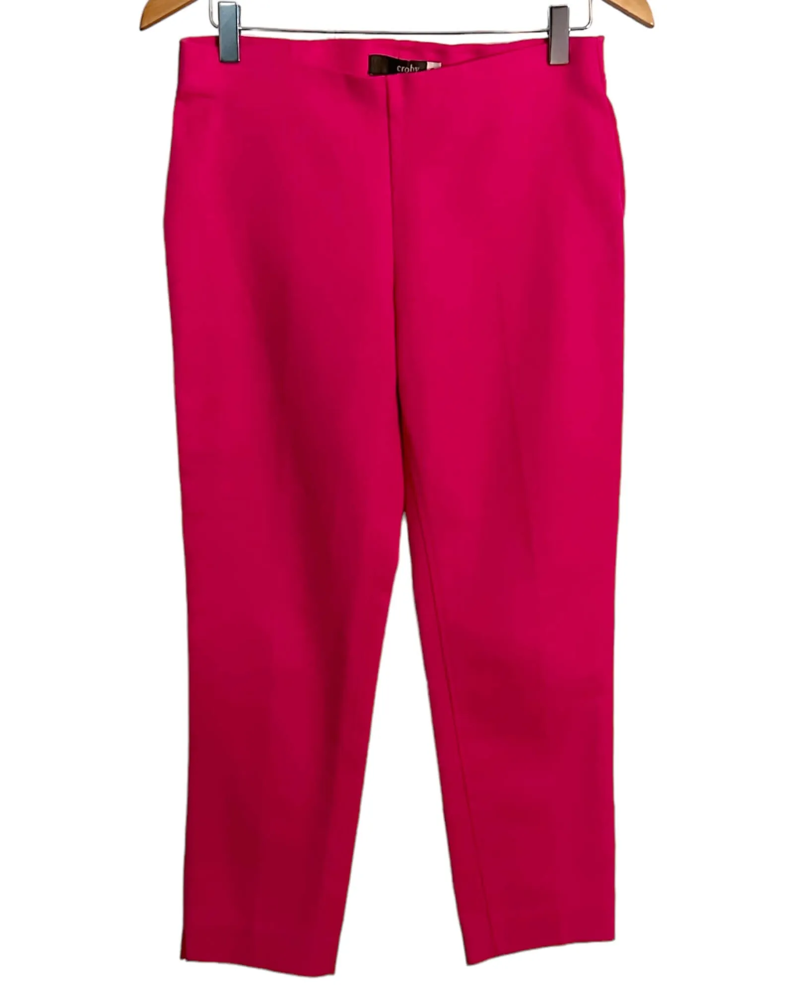 Bright Winter Irresistible Pink Flat Front Cropped Trousers