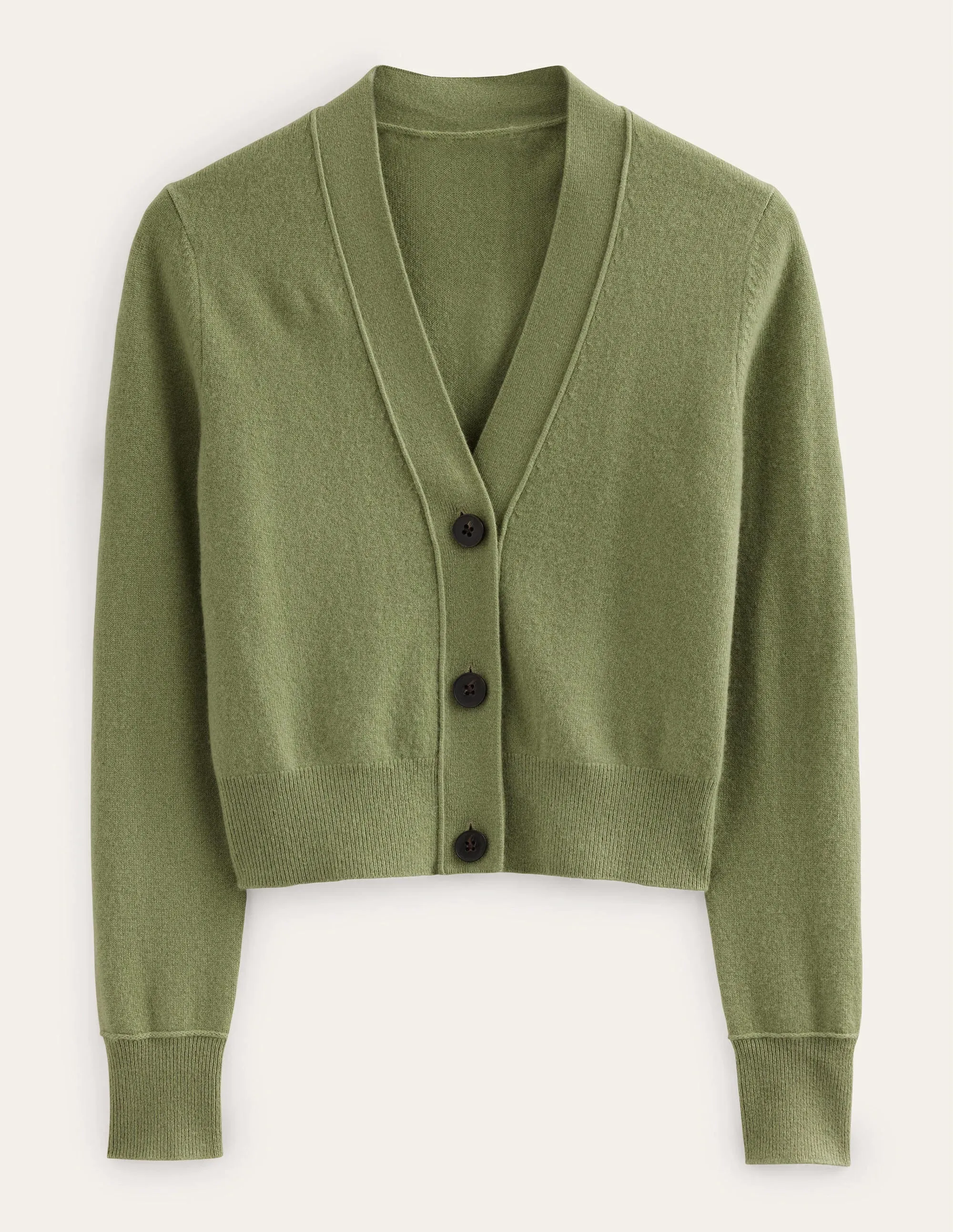 Cashmere V-neck Cardigan-Stone Green