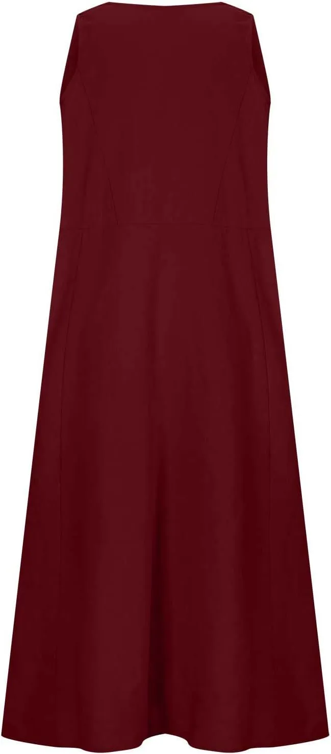 casual dresses for women summer sleeveless striped flowy ruffle dress long tshirt dress with pockets beach sundress