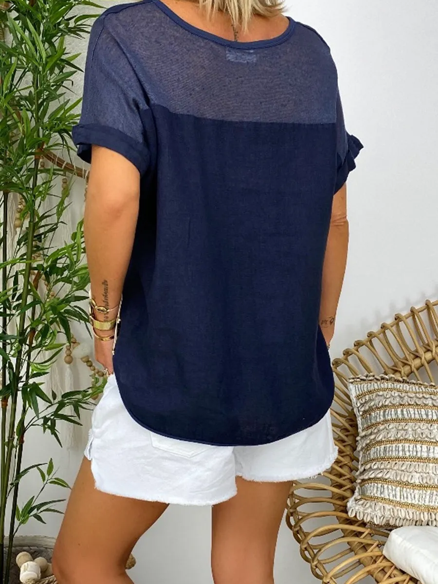 Casual V-Neck Short Sleeve T-Shirt