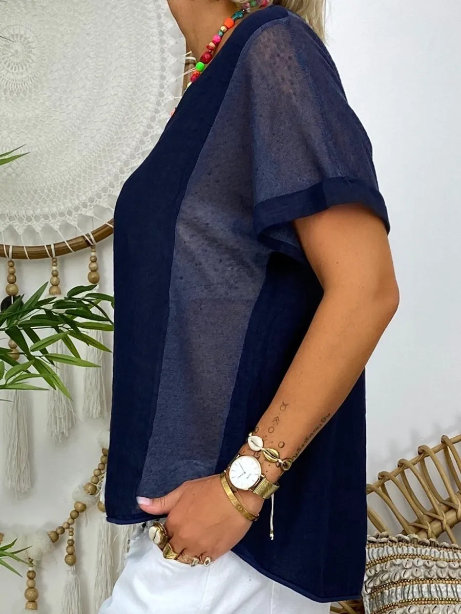Casual V-Neck Short Sleeve T-Shirt