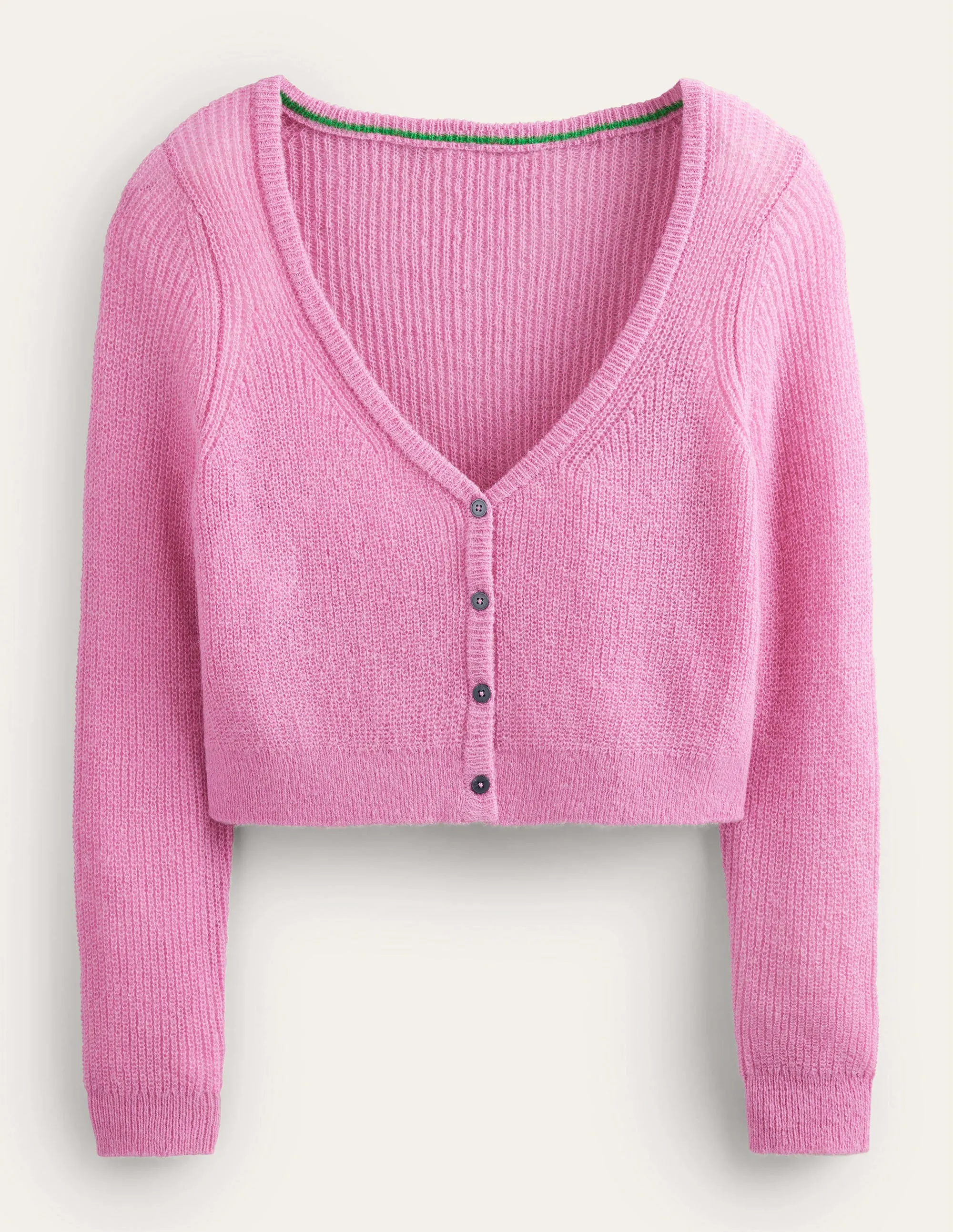 Cropped Fluffy Cardigan-Lavender Rose