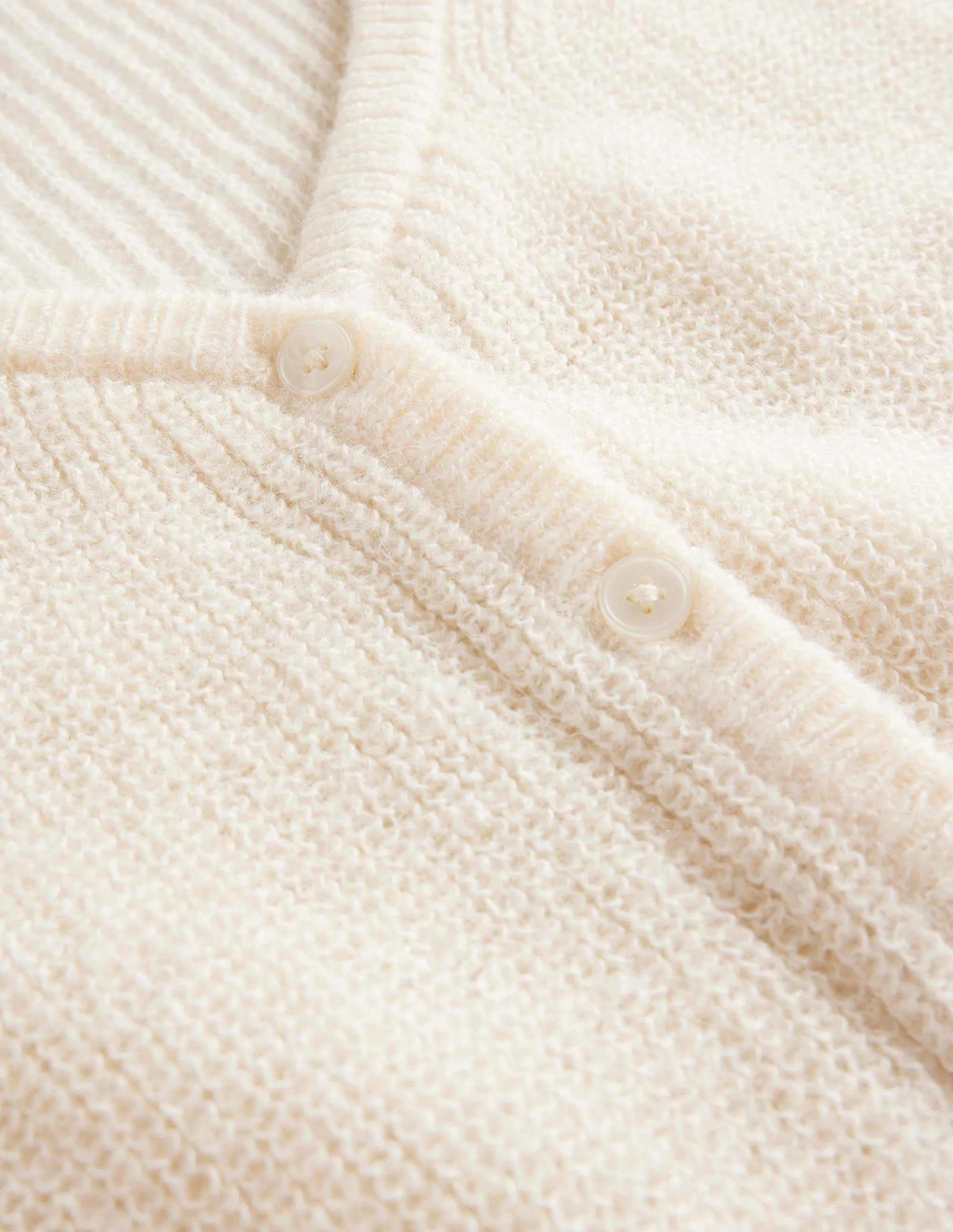 Cropped Fluffy Cardigan-Warm Ivory