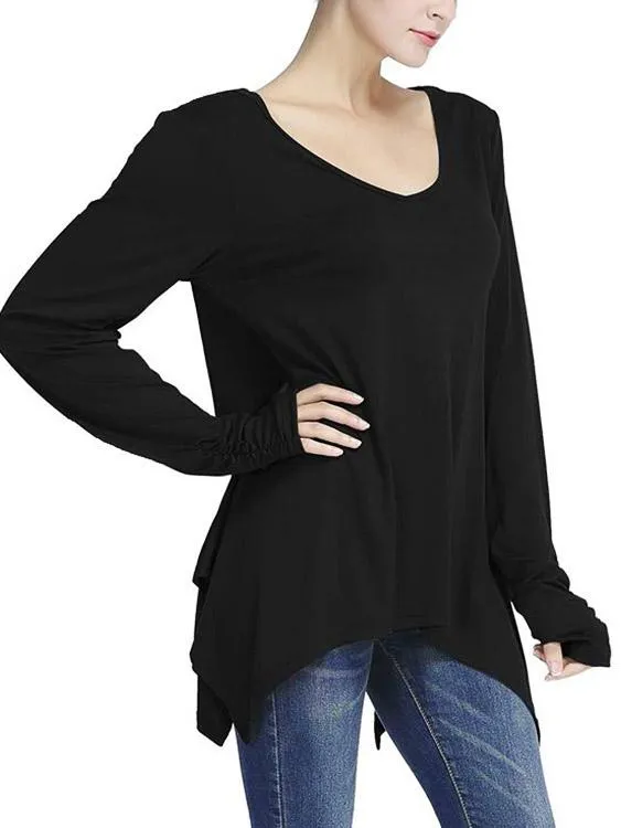 Custom Cold Shoulder Cut Out Half Sleeve Black T-Shirts