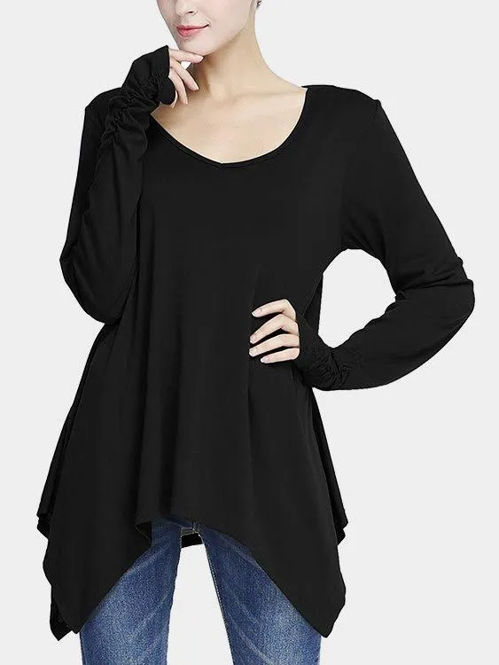 Custom Cold Shoulder Cut Out Half Sleeve Black T-Shirts