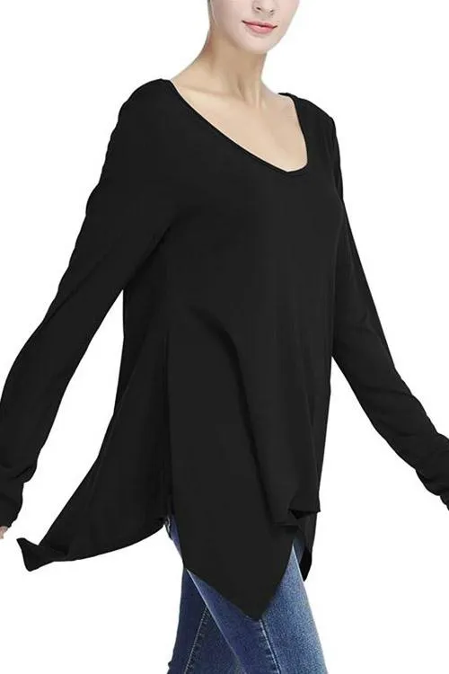 Custom Cold Shoulder Cut Out Half Sleeve Black T-Shirts