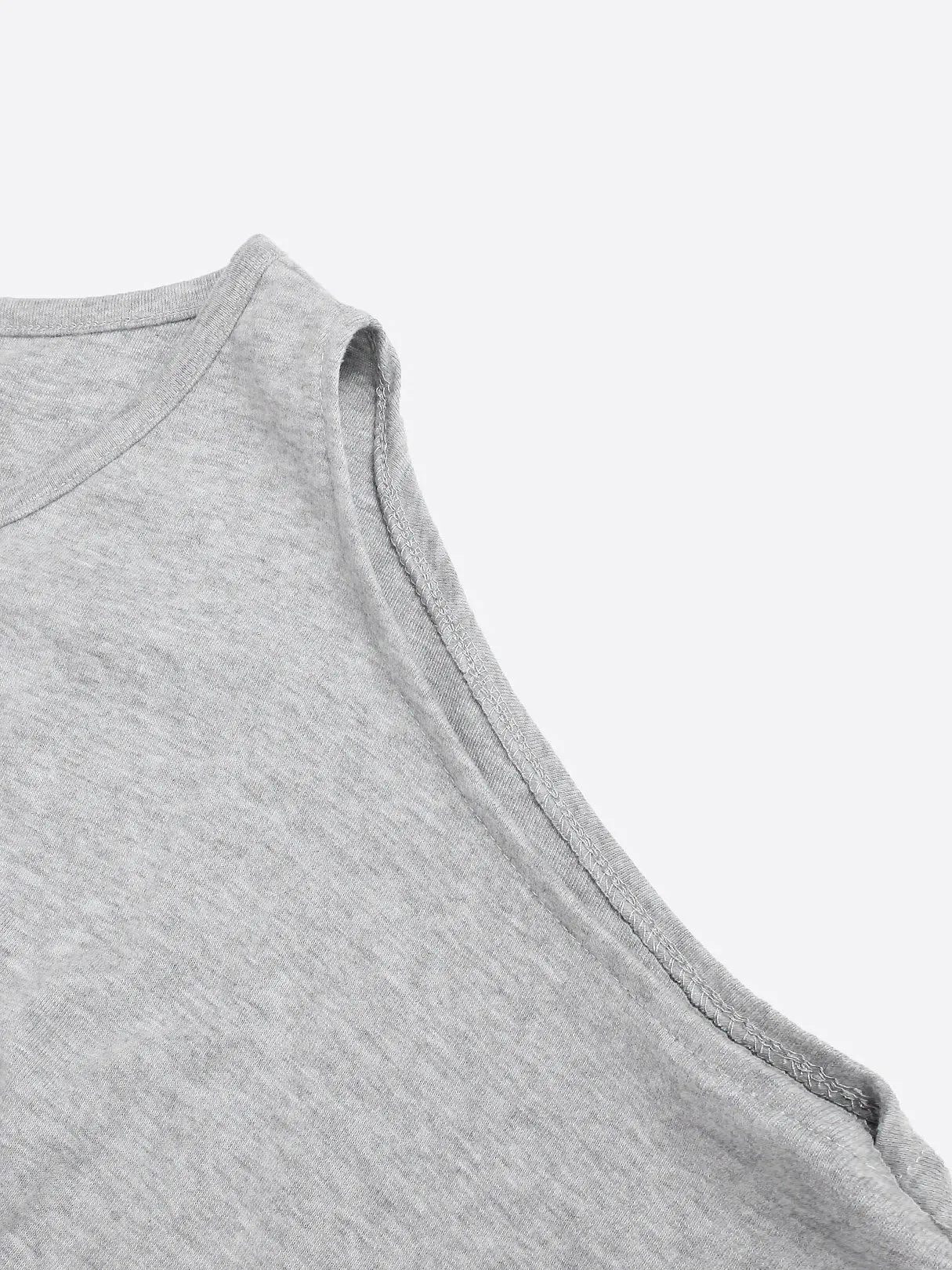 Custom Cold Shoulder Long Sleeve Grey T-Shirt