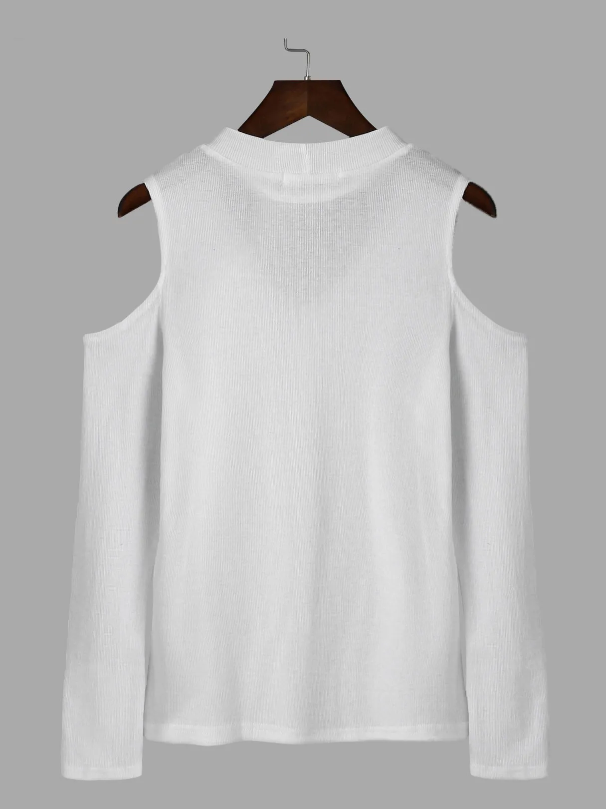Custom V-Neck Cold Shoulder Hollow Long Sleeve Top