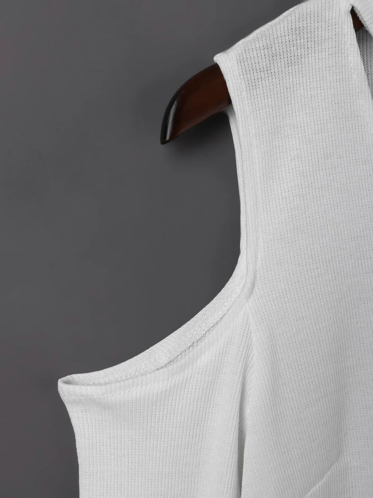 Custom V-Neck Cold Shoulder Hollow Long Sleeve Top
