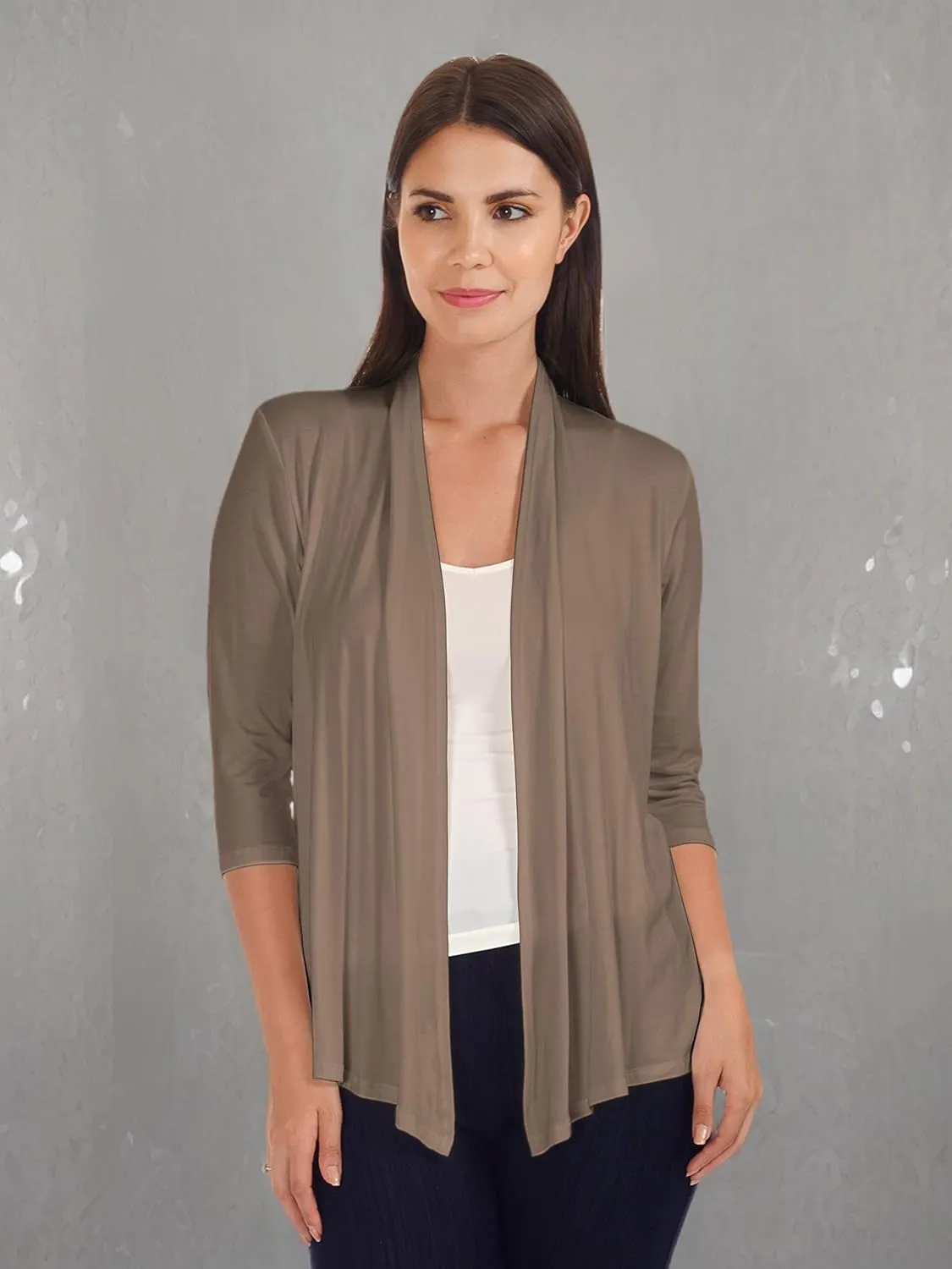 DFF Shop Women's Assymetrical Boyfriend Open 3/4 Sleeve Cardigan (Size: S- 5X)