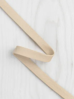 Double-Fold Cotton Poplin Bias Tape - 1/2" (13mm) wide - Oat