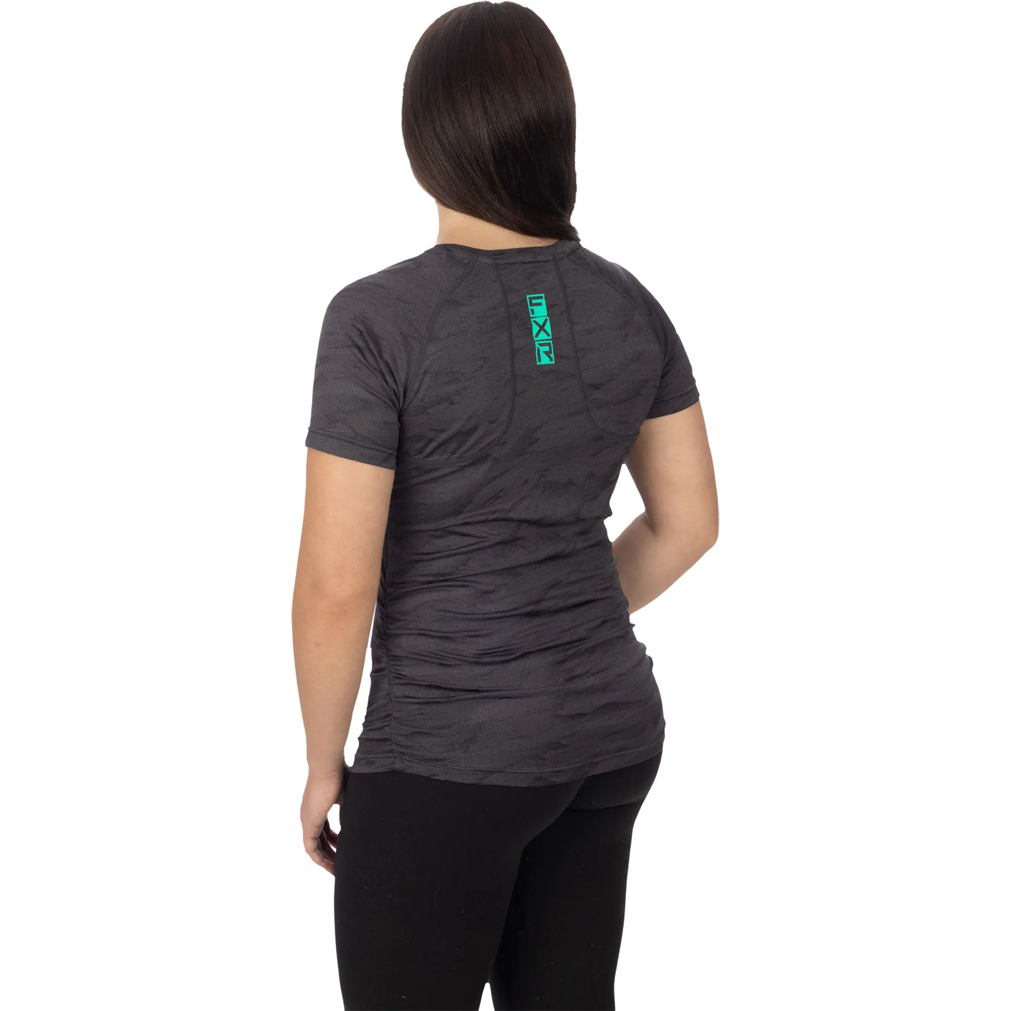 FXR Exhale Active T-Shirt Black Camo/Mint