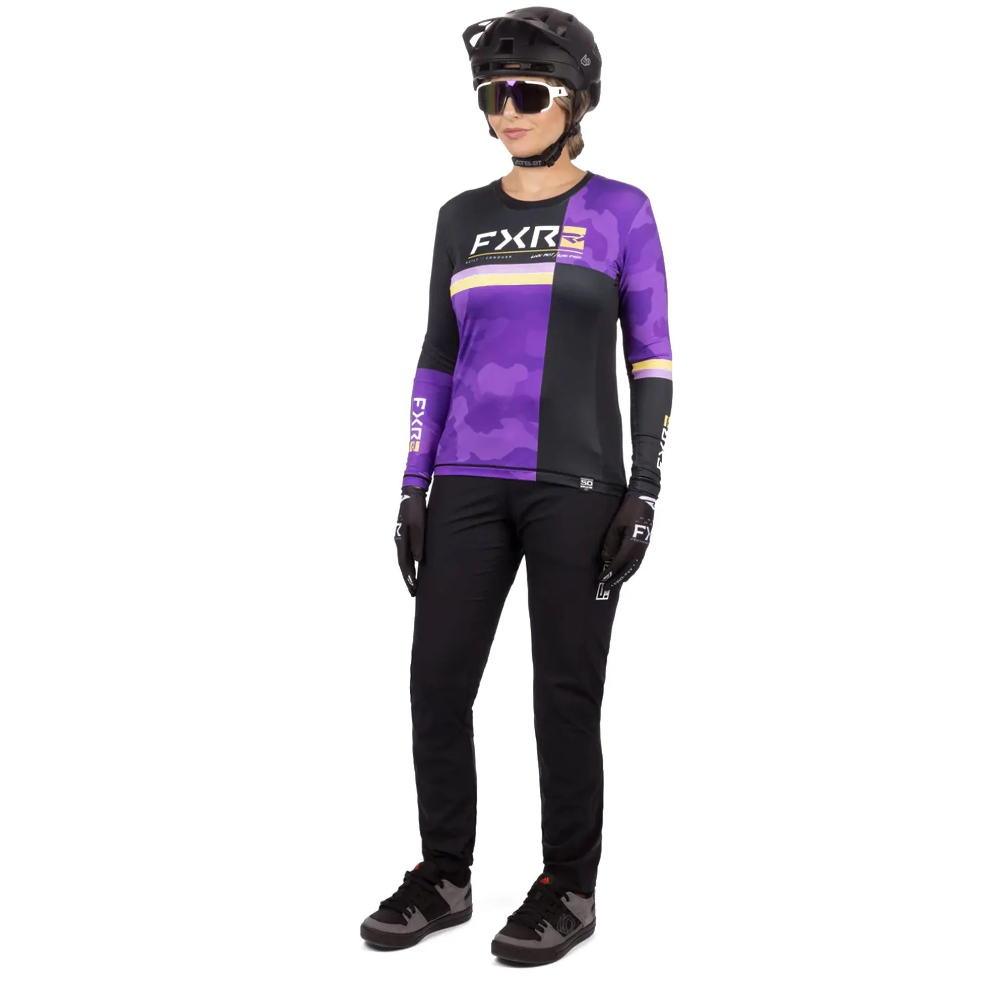FXR ProFlex UPF Long Sleeve Offroad Jersey Purple Camo/Black