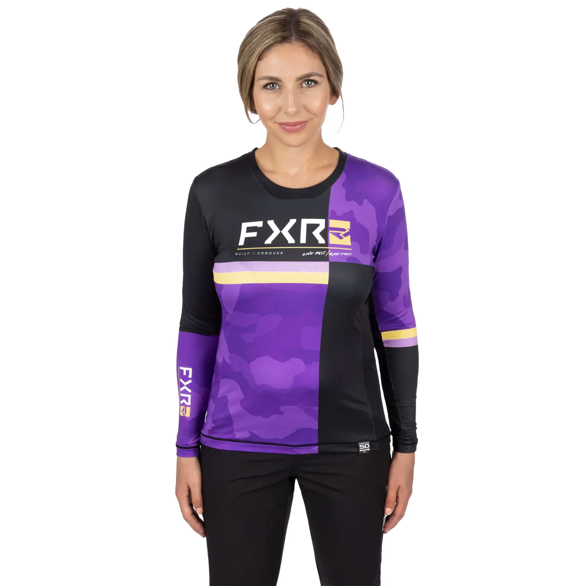 FXR ProFlex UPF Long Sleeve Offroad Jersey Purple Camo/Black