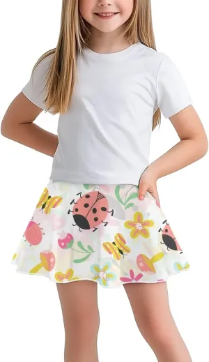 Girls Cute Skirts 1-in-2 Skorts Built in Shorts Lightweight Playwear Size 5-14