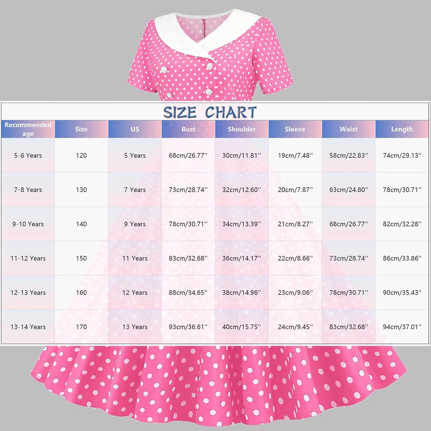 Girls Double Breasted Notch Lapel 50s Vintage Short Sleeve Cocktail Swing Dress Polka Dot 1950s Rockabilly Prom Midi Sundress