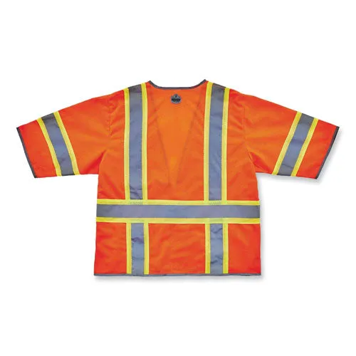 Glowear 8346z Class 3 Two-tone Hi-vis Surveyor Zipper Vest, Small/medium, Orange, Ships In 1-3 Business Days
