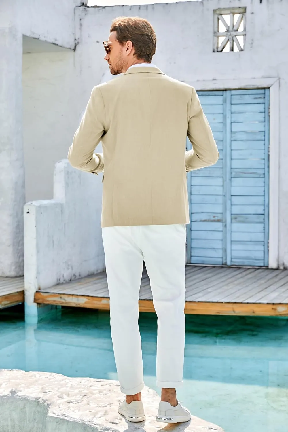 GRACE KARIN Casual Blazer for Men Slim Fit Mens Suit Jacket Lightweight Sport Coat Two Button