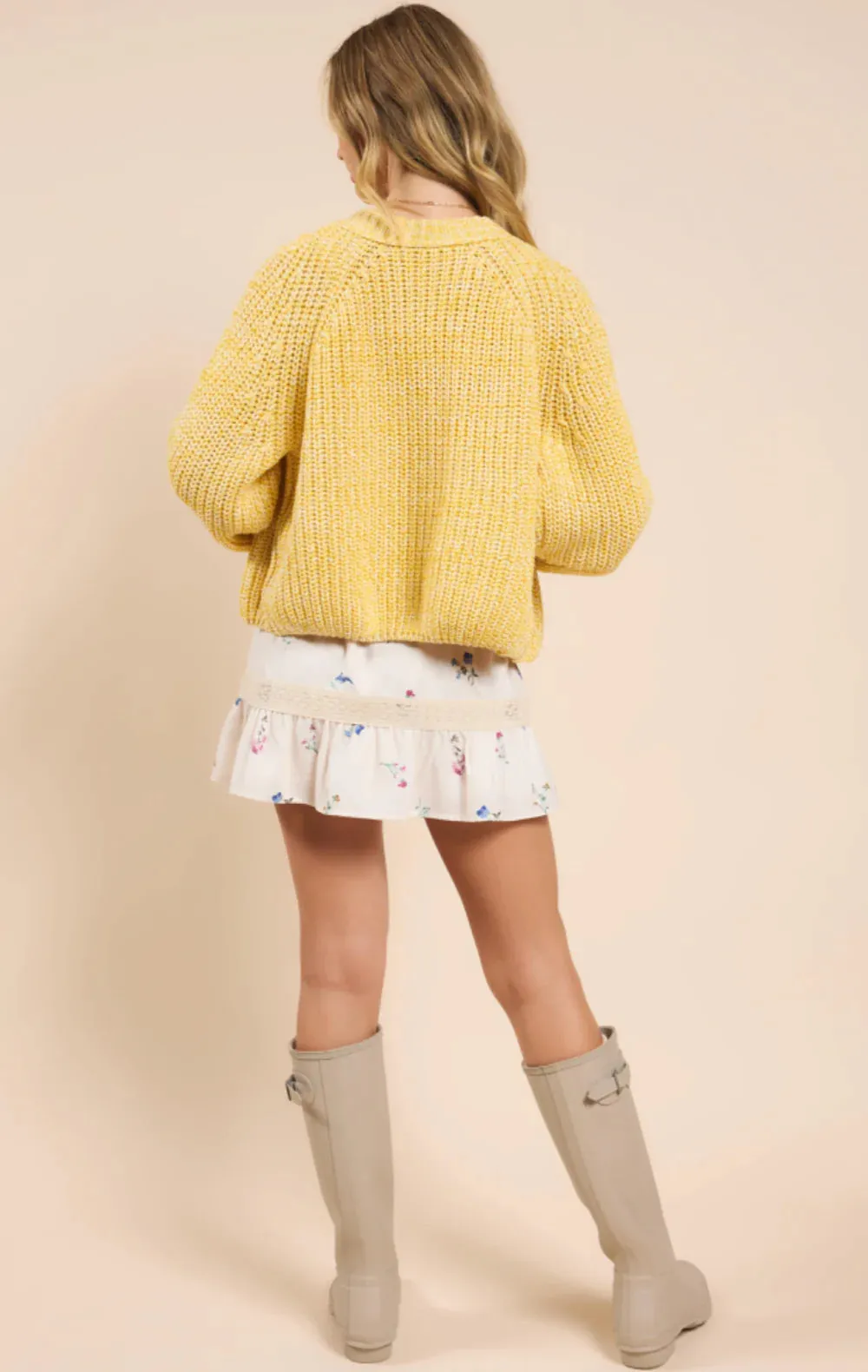 Hello Sunshine Half Buttoned Cardigan
