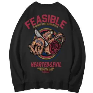Hoodies, Sweatshirts Chinese style card street personality Ghost Hip hop Europe America long sleeve Human head knife Saccharum