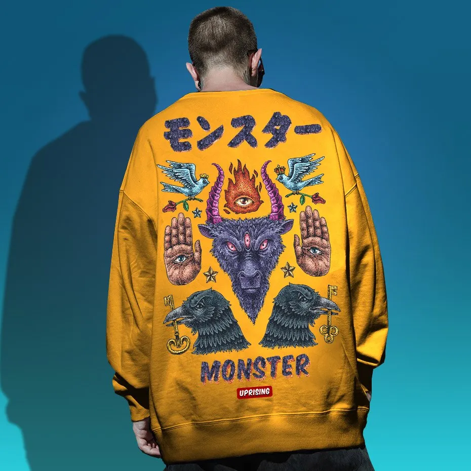 Hoodies, Sweatshirts Monster long-sleeved street fashion brand personality joint hip-hop motorcycle popular
