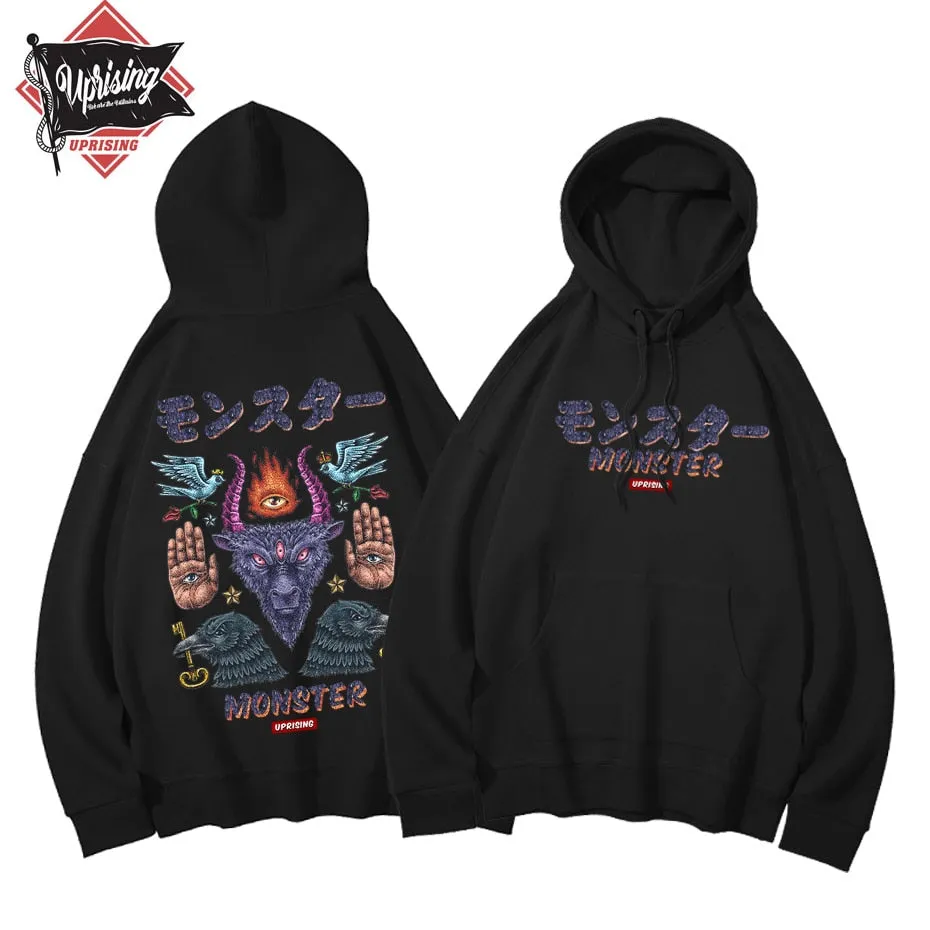 Hoodies, Sweatshirts Monster long-sleeved street fashion brand personality joint hip-hop motorcycle popular