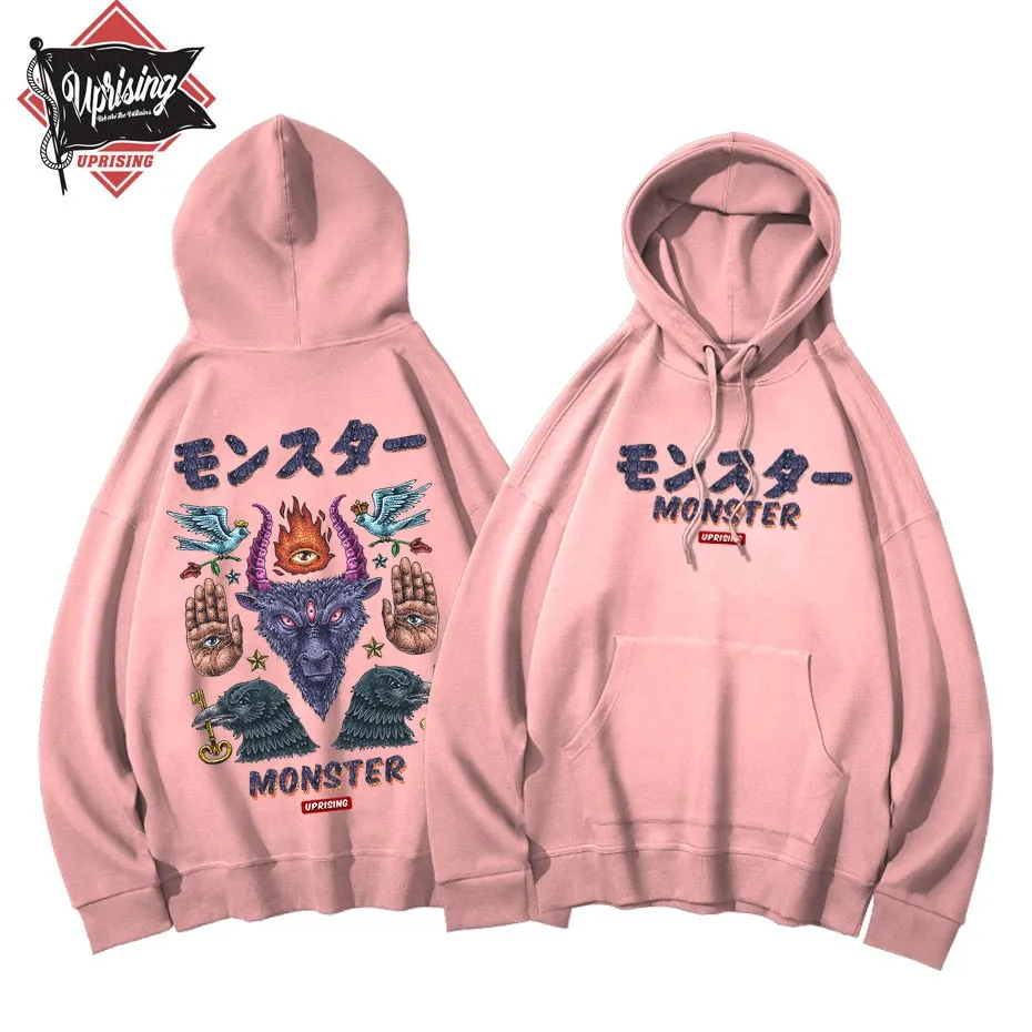 Hoodies, Sweatshirts Monster long-sleeved street fashion brand personality joint hip-hop motorcycle popular