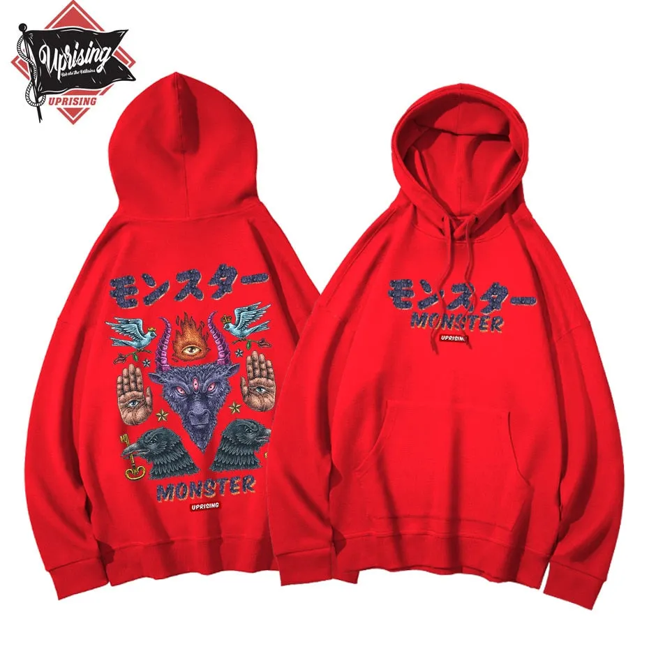 Hoodies, Sweatshirts Monster long-sleeved street fashion brand personality joint hip-hop motorcycle popular