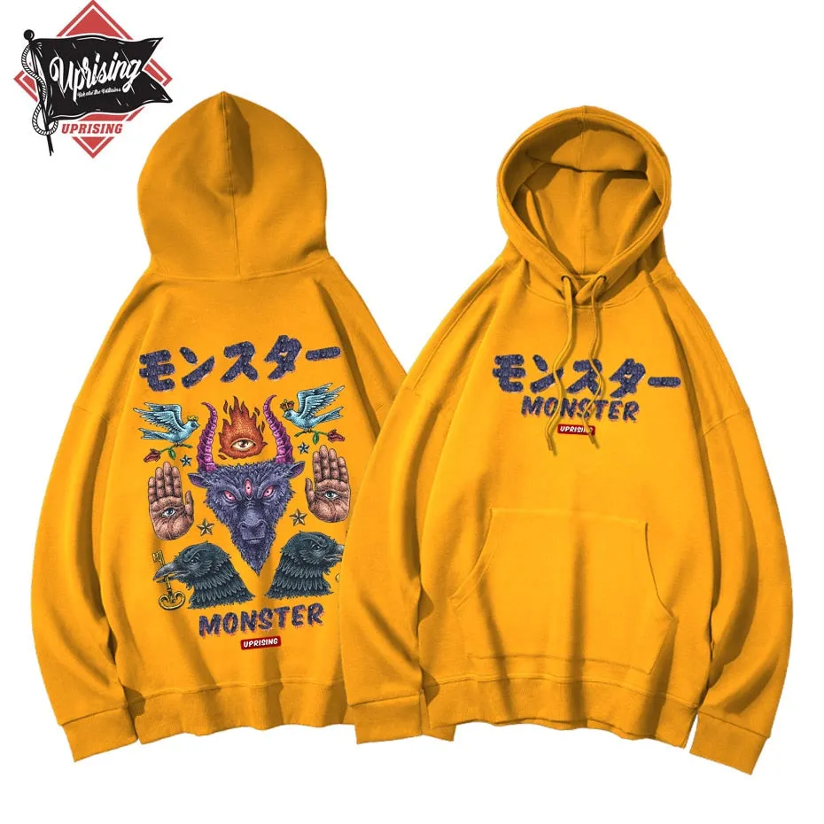 Hoodies, Sweatshirts Monster long-sleeved street fashion brand personality joint hip-hop motorcycle popular