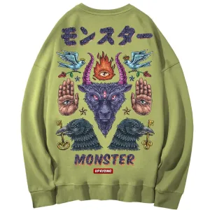 Hoodies, Sweatshirts Monster long-sleeved street fashion brand personality joint hip-hop motorcycle popular