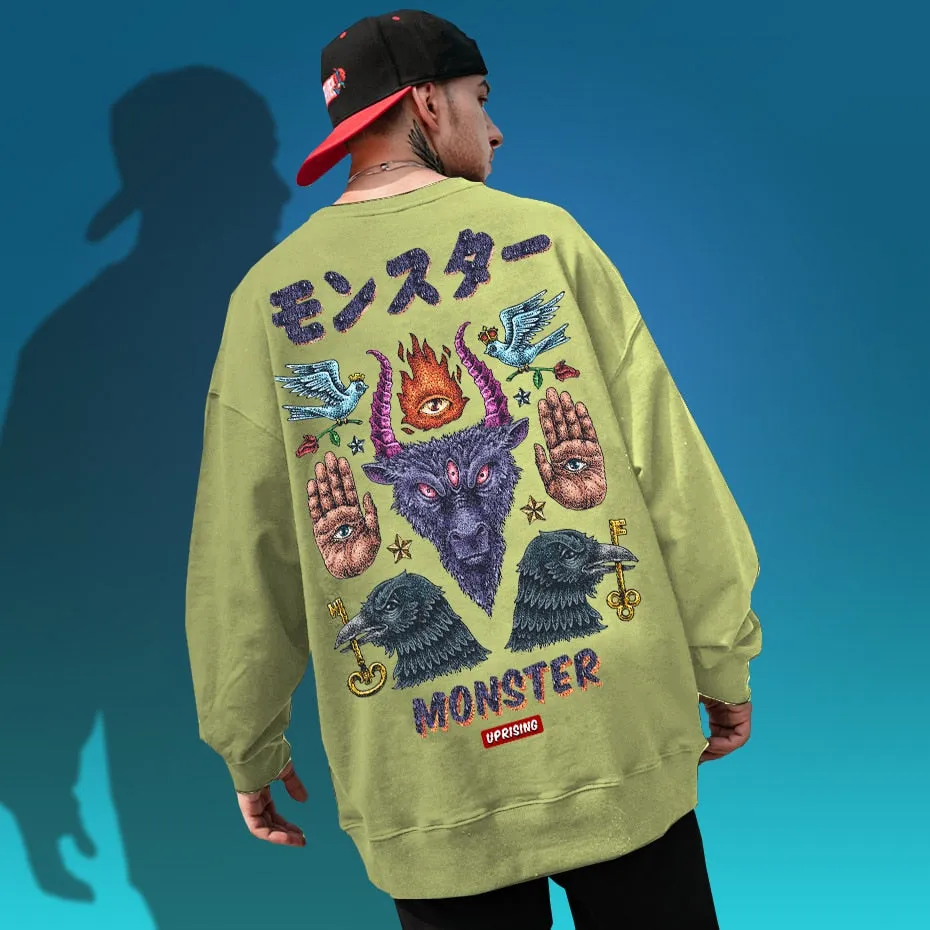 Hoodies, Sweatshirts Monster long-sleeved street fashion brand personality joint hip-hop motorcycle popular
