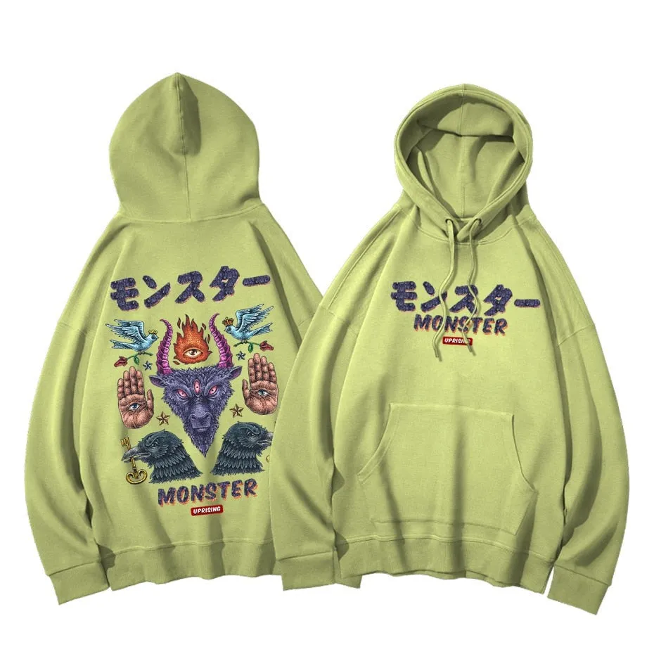 Hoodies, Sweatshirts Monster long-sleeved street fashion brand personality joint hip-hop motorcycle popular