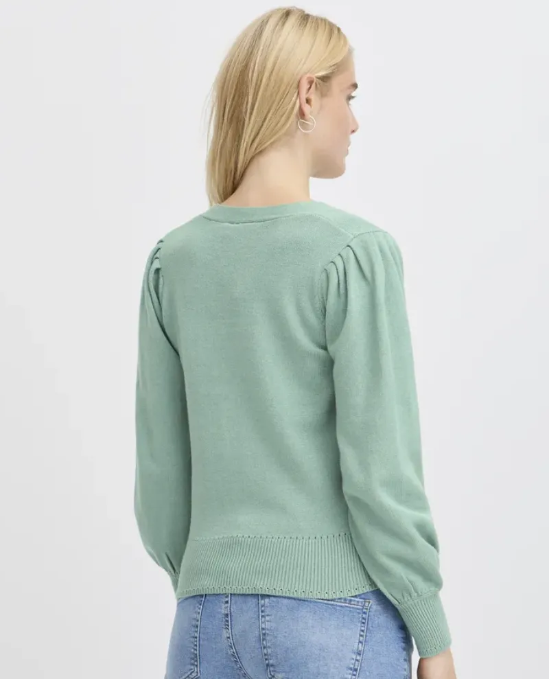 Ichi Sella Beryl Green Cardigan